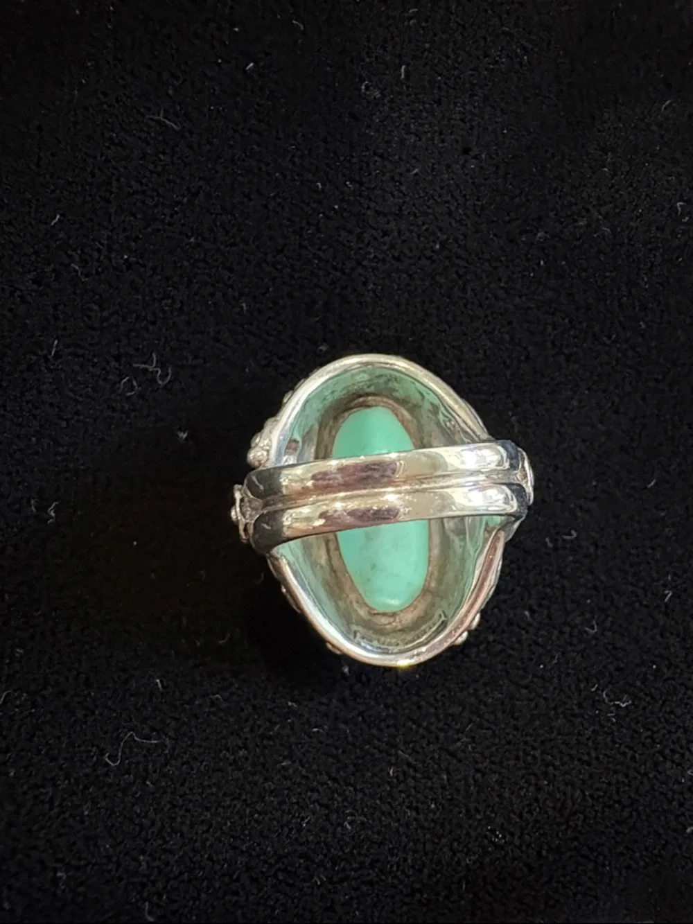 Sterling Silver Oval Turquoise Statement Ring - robin egg blue - Picture 4 of 4